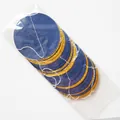 Glittery blue and gold paper circle garland party decoration in packaging - 2m / Glitter Gold & Royal Blue Circle Garlands