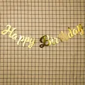 Goldenes Happy Birthday Banner mit metallischem Spiegelglanz und eleganter Schreibschrift - Neues Skript Happy Birthday - Gold