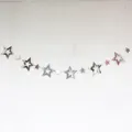 Silver hollow star garland banner for birthday parties and holiday decoration - Silver Solid Style