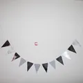 Silver metallic and chevron triangle bunting garland banner for party decoration - Silver Triangle / Silver