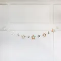 Décoration de bannière d'étoiles creuses en argent métallique pour décor de fête - Étoiles à cinq branches évidées argentées