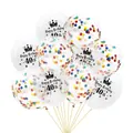 Transparent 40th birthday latex balloon set with colorful confetti and crown patterns - 12 Inch / 40 Years Old + Colorful Confetti