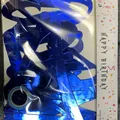 Dunkelblaue Metallic Happy Birthday Girlande mit glänzendem Spiegeleffekt verpackt - Altes Skript Happy Birthday - Blau