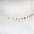 Guirlande d'étoiles dorées ajourées avec finition miroir champagne pour décoration - Étoiles à cinq branches évidées dorées
