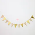 Golden and chevron wave pattern triangle bunting banner for party background decor - Gold Triangle Banner / Gold