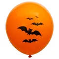 Orangefarbener Halloween-Latexballon mit schwarzen Fledermaus-Prints für Partys - Orange Fledermaus