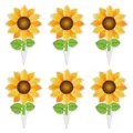 6-piece sunflower cake toppers set for themed birthday parties and floral event decor - Sunflower Cake Topper