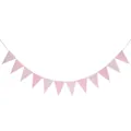 Pink triangle bunting banner with alternating solid and chevron wave patterns for parties - Pink Triangle Banner / Pink