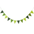 Detailed view of green gradient triangle bunting banner for party decoration - Dark Light Green Bunting / Green Gradient