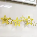Golden glitter hanging paper star garland decorations for Christmas and New Year holiday parties - Gold
