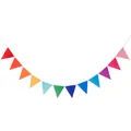 Detail of colorful triangle bunting garland for birthday parties and school decorations - Cartoon School Triangle Banner