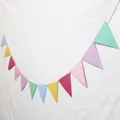Colorful triangle pennant banner in pastel tones for birthday and party decorations - Macaron Bunting / Macaron Color