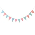 Pink and baby blue triangle pennant banner for birthday party and nursery decoration - Pink and Blue Triangle / Pale Blue