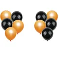Kit de globos de látex en color negro y dorado metálico para decoración de Halloween - Globos de Halloween (Negro + Dorado)
