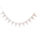 Pink and rose gold Happy Birthday triangular bunting banner for party decoration - Rose Gold Birthday Triangle Banner / Rose Gold Foil