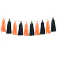Decoración de fiesta de Halloween con borlas de papel de seda negras y naranjas - Borla (Naranja + Negro)