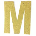 Décoration de bannière lettre M pailletée dorée pour mariages et anniversaires - Lettre M / Or