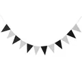 Black white and grey triangular pennant banner garland for birthday party decoration - Black and White Triangle Banner / Black & White