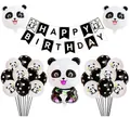 Panda theme birthday party decoration set with banners and black and white balloons - Panda Balloon Set 1