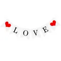 White fishtail bunting banner with LOVE letters and red hearts for party decoration - LOVE Style
