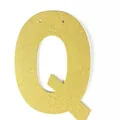 Lettre Q dorée pailletée pour bannière de fête avec trous de suspension pour mariage - Lettre Q / Or