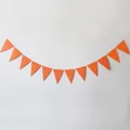 Festive orange triangle bunting banner with 12 flags for birthday party decoration - All Orange Triangle Banner / Orange
