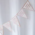 Rose gold and white Happy Birthday triangle bunting banner for party wall decorations - Rose Gold Birthday Triangle Banner / Rose Gold Foil