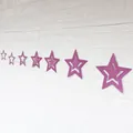 Purple glitter hollow star paper garland hanging decor for Christmas and party decoration - Purple