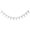 Minimalist pure white triangle bunting banner for party decoration on a clean white background - All White Triangle Banner / White