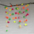 Hanging fluorescent paper garland with neon dots for party and birthday wall decoration - Neon Circle Decorations