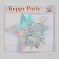 Iridescent star-shaped laser cardstock garlands in original packaging for party decor - Metallic Silver