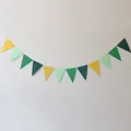 Green and gold glitter triangle bunting garland for birthday party hanging decoration - Green Gradient and Gold Triangle / Multilevel Green / Glitter Gold
