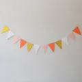 Glittering gold, pink and orange triangle bunting banner for party celebration decor - Orange Pink White Gold Triangle / Orange / Pink / White / Gold