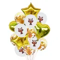Détail de ballons hibou, ballons à paillettes dorées et décorations en aluminium - Combo de Ballons Hibou