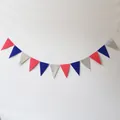 Red, dark blue and metallic silver triangle pennant banner for party decoration - Independence Day Red Blue Silver Triangle / Red / Blue / Silver