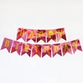 Striscione di compleanno olografico rosa con lettere dorate per decorazione festa - Stile Olografico Rosa