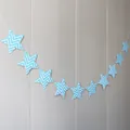 Red white blue striped star bunting banner for outdoor tent and camping decoration - Wavy Light Blue Five-Pointed Stars