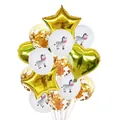 Kit ballons zèbre avec étoiles dorées et coeurs pour fête sur le thème forêt - Combo de Ballons Zèbre