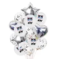 Kit de ballons Husky pour fête avec motifs cartoon, étoiles argentées et paillettes - Combo de Ballons Chien Noir
