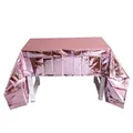 Glänzende rotgoldene PET-Rechteck-Tischdecke für Geburtstagsfeiern mit Metallic-Effekt - 1M*2.7M / Roségold