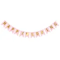 Pink and gold Happy Wedding banner bunting for engagement and anniversary party decor - Pink HAPPY WEDDING Style