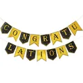 Class of 2025 Congratulations Banner with gold and black swallowtail bunting flags - Congratulations Fishtail Style