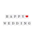 Weiße Schwalbenschwanz-Banner Happy Wedding für Brautparty und Heiratsantrag Deko - Weiß HAPPY WEDDING Stil