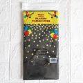 Mantel de plástico negro con puntos dorados y globos, cubierta PEVA de 137x274cm resistente - Negro