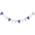 Purple and white triangular bunting garland for birthday party and school event decor - Dark Purple Light Purple And White Triangle 15*16cm