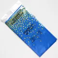 Mantel desechable azul con lunares dorados, 137x274cm, en bolsa de venta al por menor - Azul Marino Punto Dorado