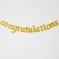 Golden glitter congratulations banner for 2025 graduation party wall decoration - Gold Glitter Congratulations / Gold