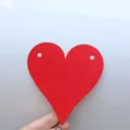 Glittery red heart banners for Valentine's Day party decorations with hanging holes - Heart Style / Red