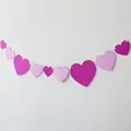 Guirnalda de corazones brillantes en morado y rosa para decoración romántica de paredes - Corazones Rosa y Rosa Rojo Purpurina Varios Tamaños