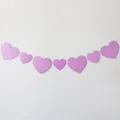 Guirnalda de corazones morados brillantes para decoración de bodas y paredes románticas - Corazones Rosa Purpurina Grandes y Medianos